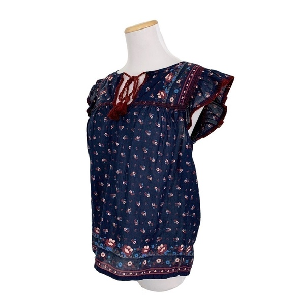 𝅺J. Crew Point Sur Flutter Sleeve Peasant Top Size XS - Picture 14 of 15